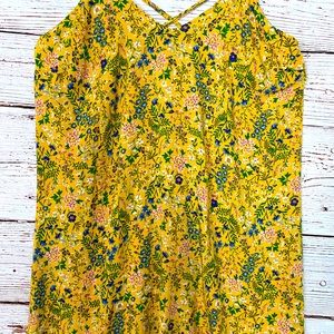 Women’s Old Navy XXL Maxi Spaghetti Strap dress Yellow Floral